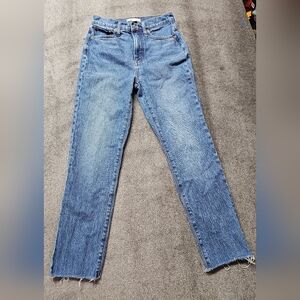 Madewell Women Jeans Size 25 Light Blue Denim Perfect Vintage Raw Hem Midrise
